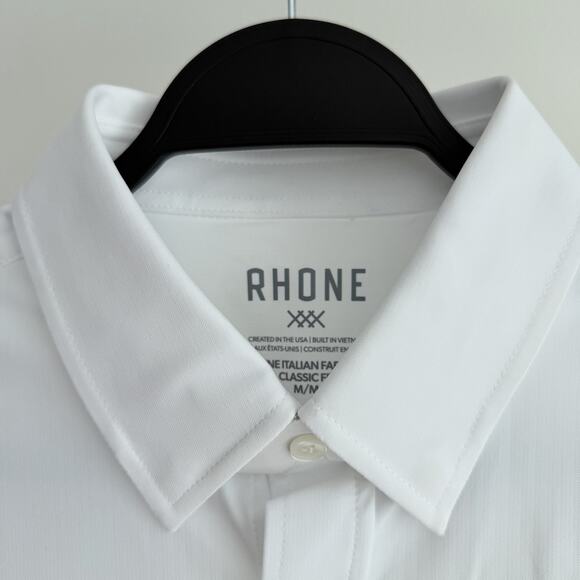 Rhone Commuter Shirt Mens Medium White Midweight Pro Button Up Performance - Picture 8 of 13